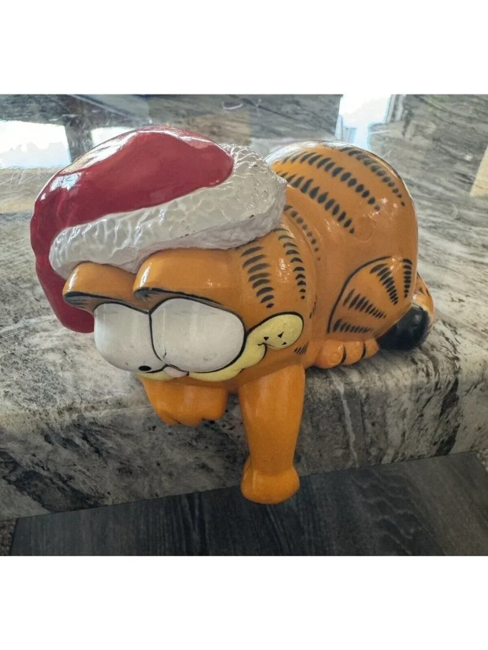 Vintage Garfield Cat Enesco 1981 Christmas Cartoon Stocking Light Holder Y2K 80s